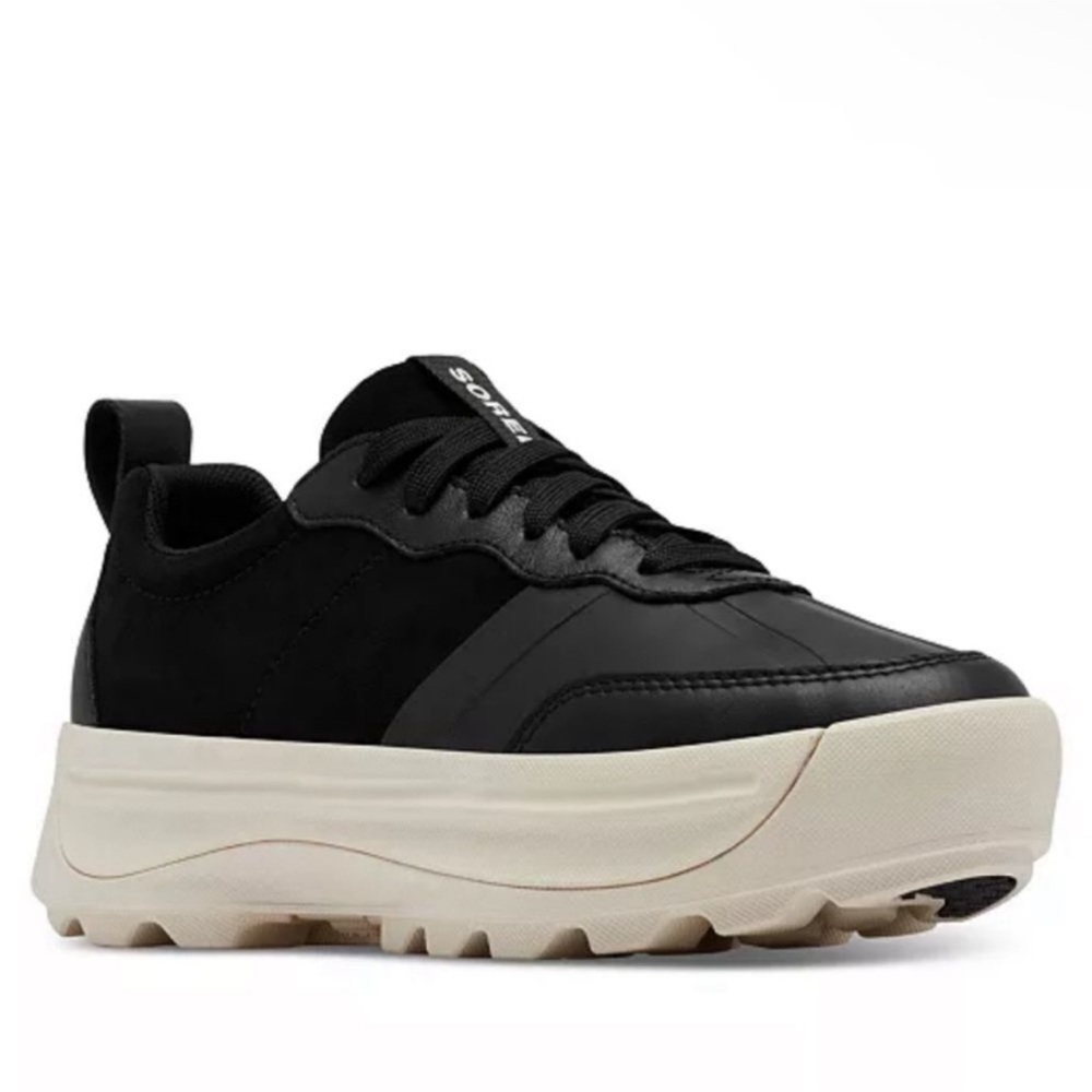 Sorel Ona 503 Everyday Low Top Black and Cream Chunky Platform Sneakers